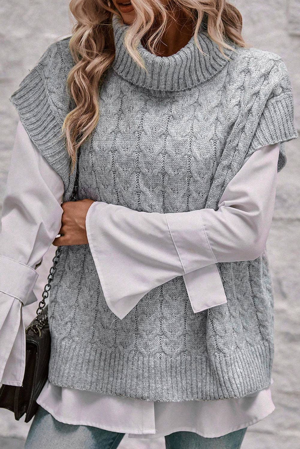 Turtleneck Batwing Sleeve Sweater