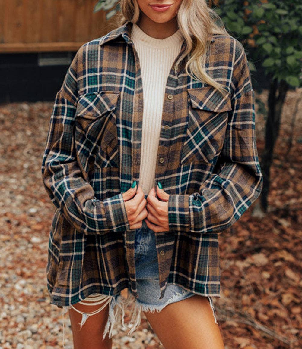 Plaid Print Shacket