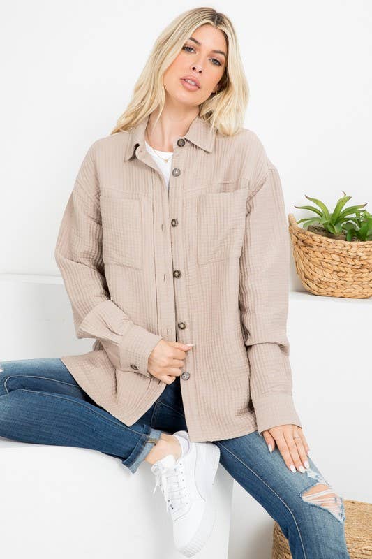 Gauze Oversized Shacket