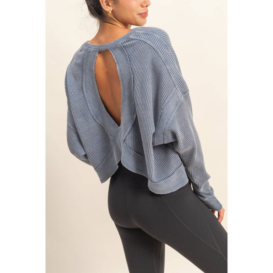 Open Back Long Sleeve Top