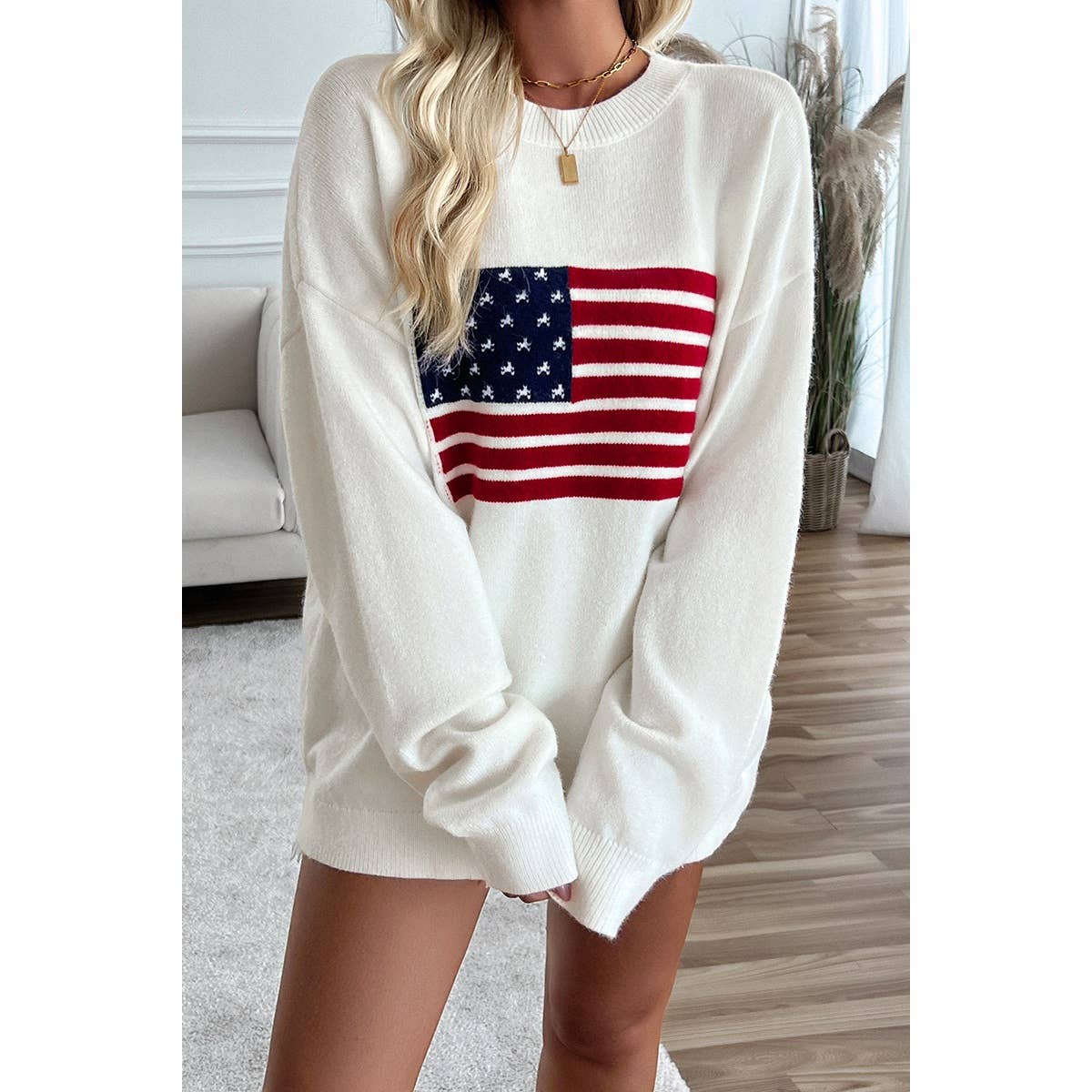 Knit Flag Loose Fit Sweater