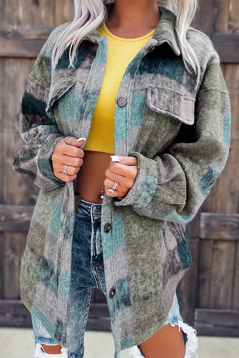 Multicolor Brushed Shacket