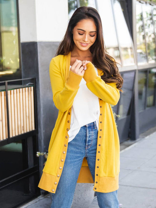 Solid Snap Cardigan