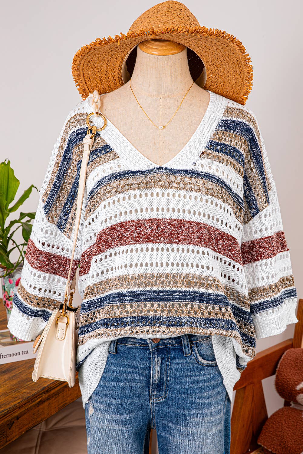 Half Sleeve Knitted Sweater