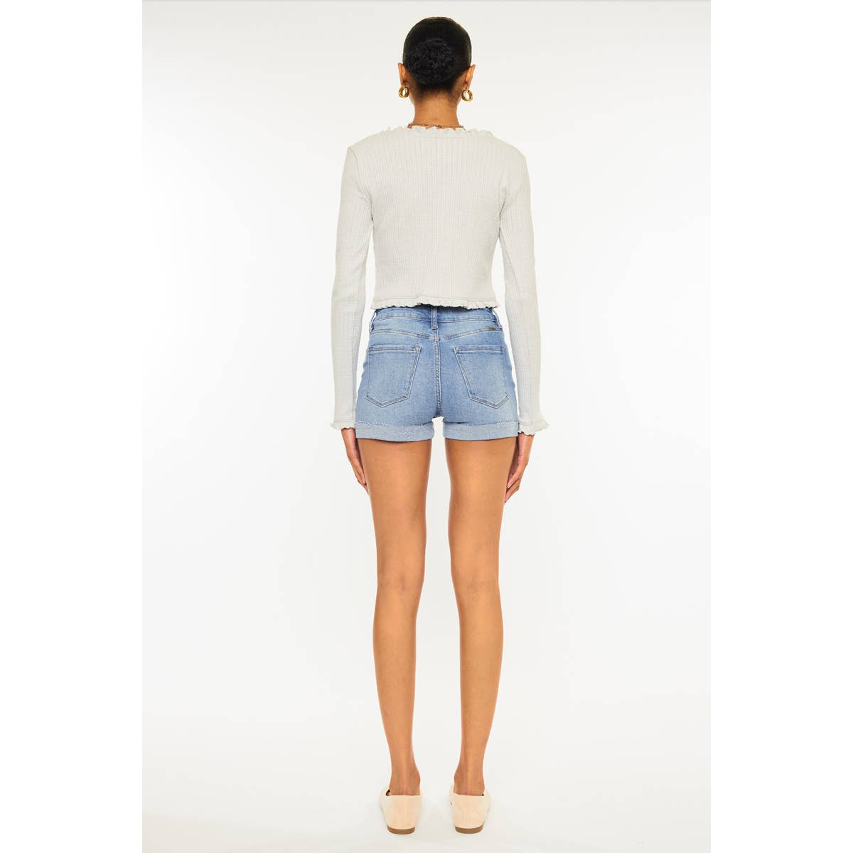KanCan Light Demin Button Fly Shorts