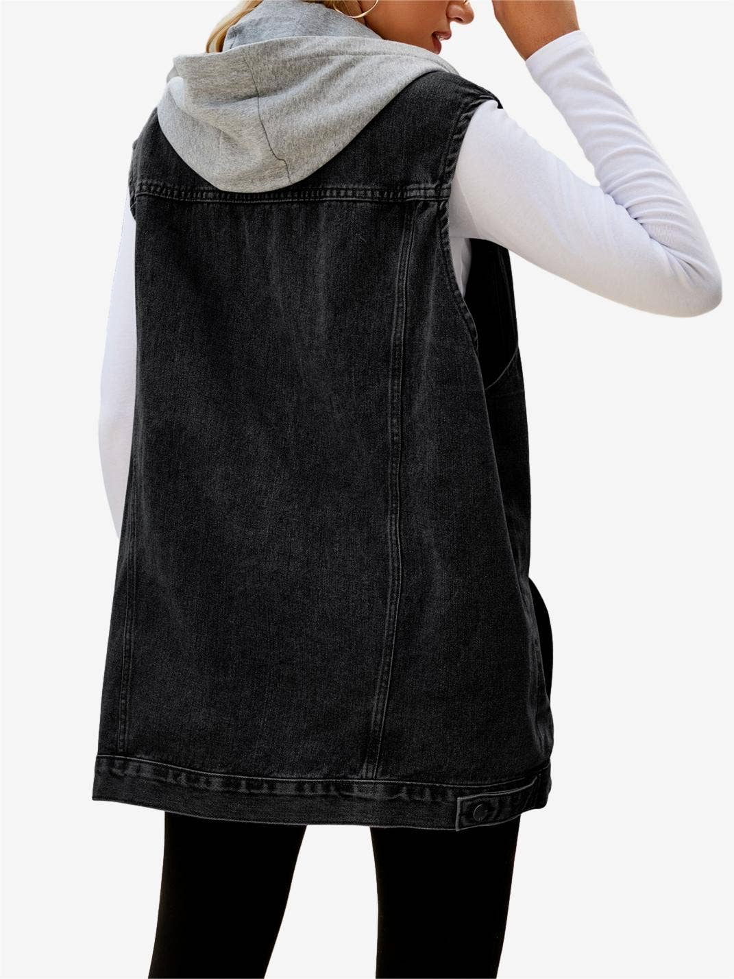 Hooded Denim Vest