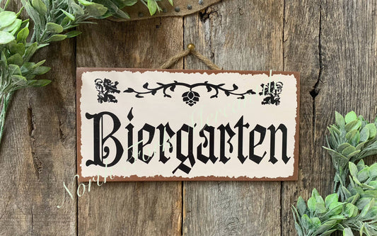 Biergarten Sign