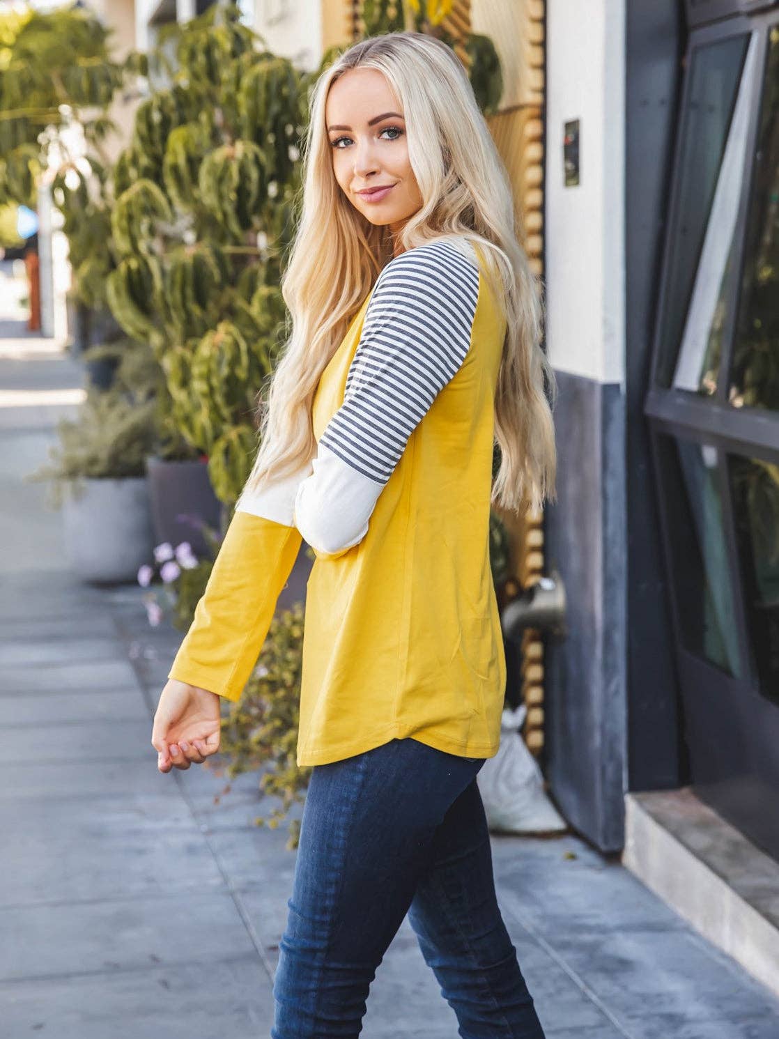 Striped Sleeve Top