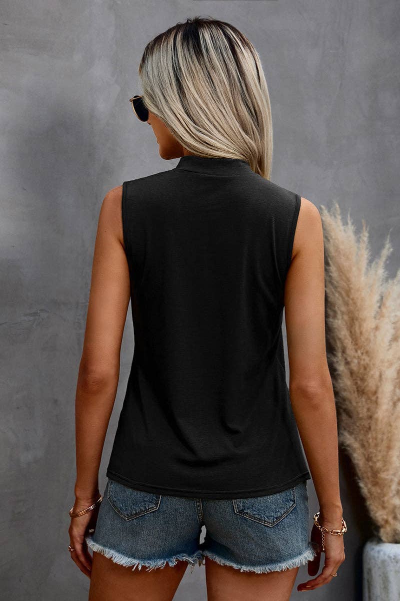 Cutout Shoulder Sleeveless Top