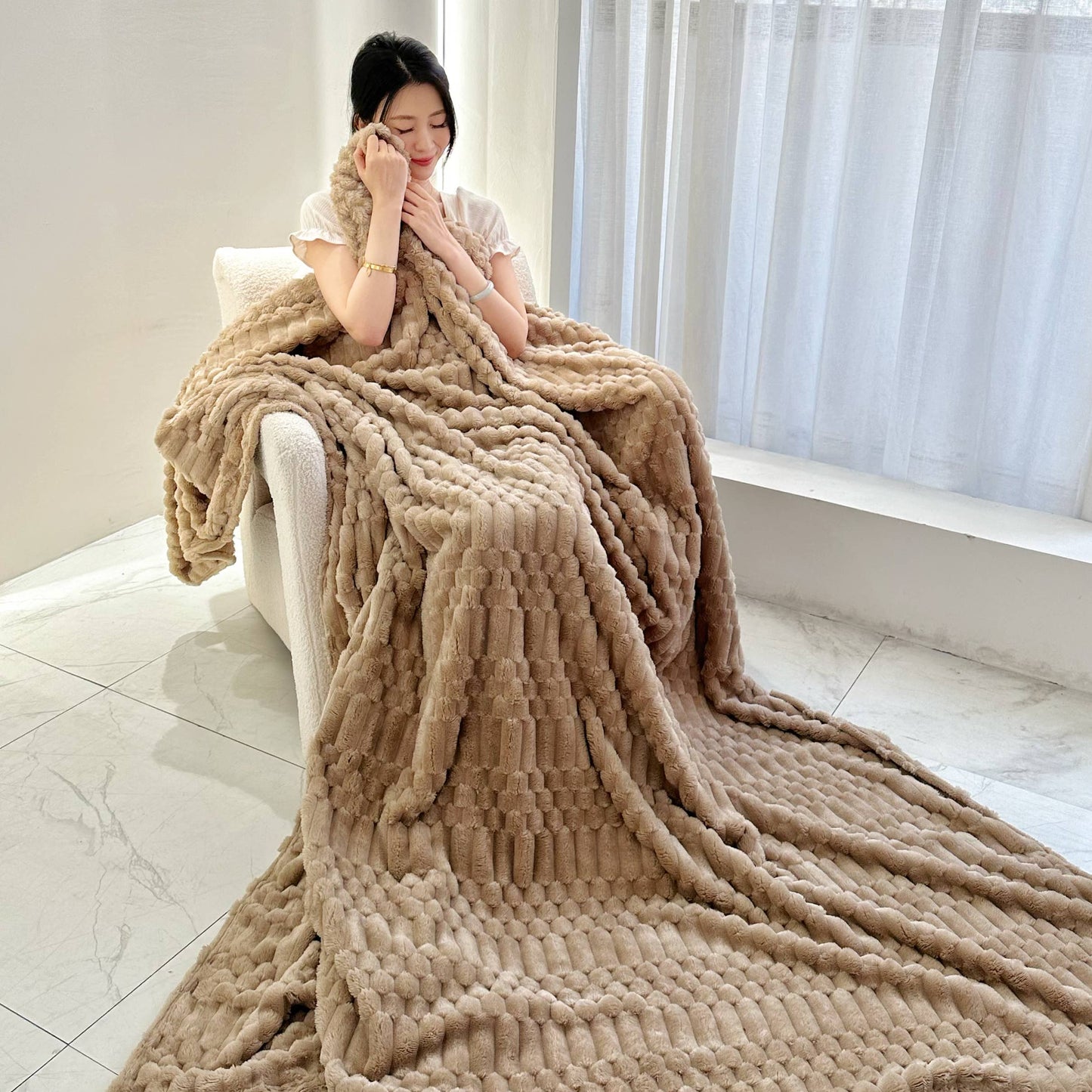 Bubble-Texture Ultra Plush Blanket