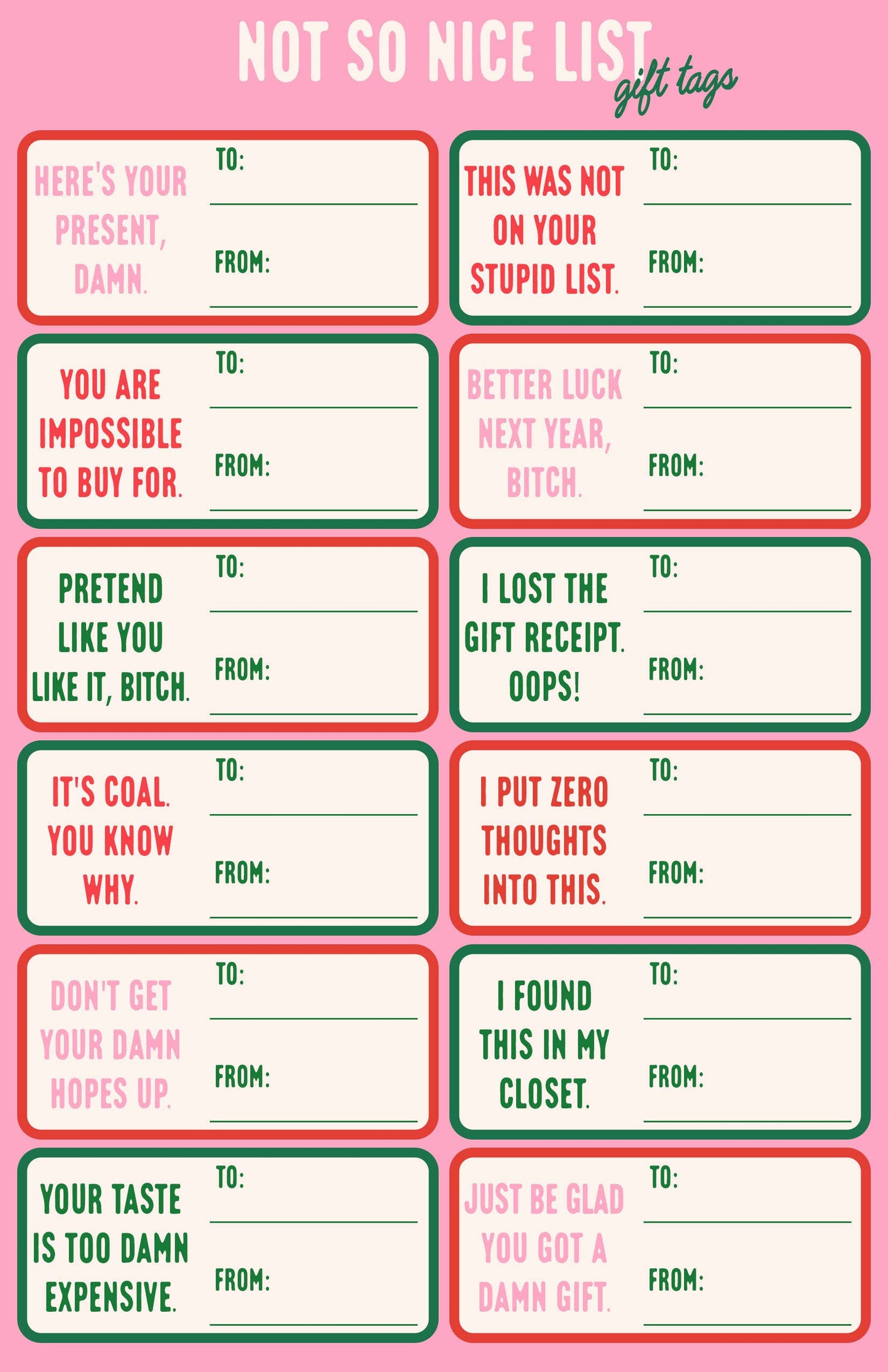 Funny Gift Tags