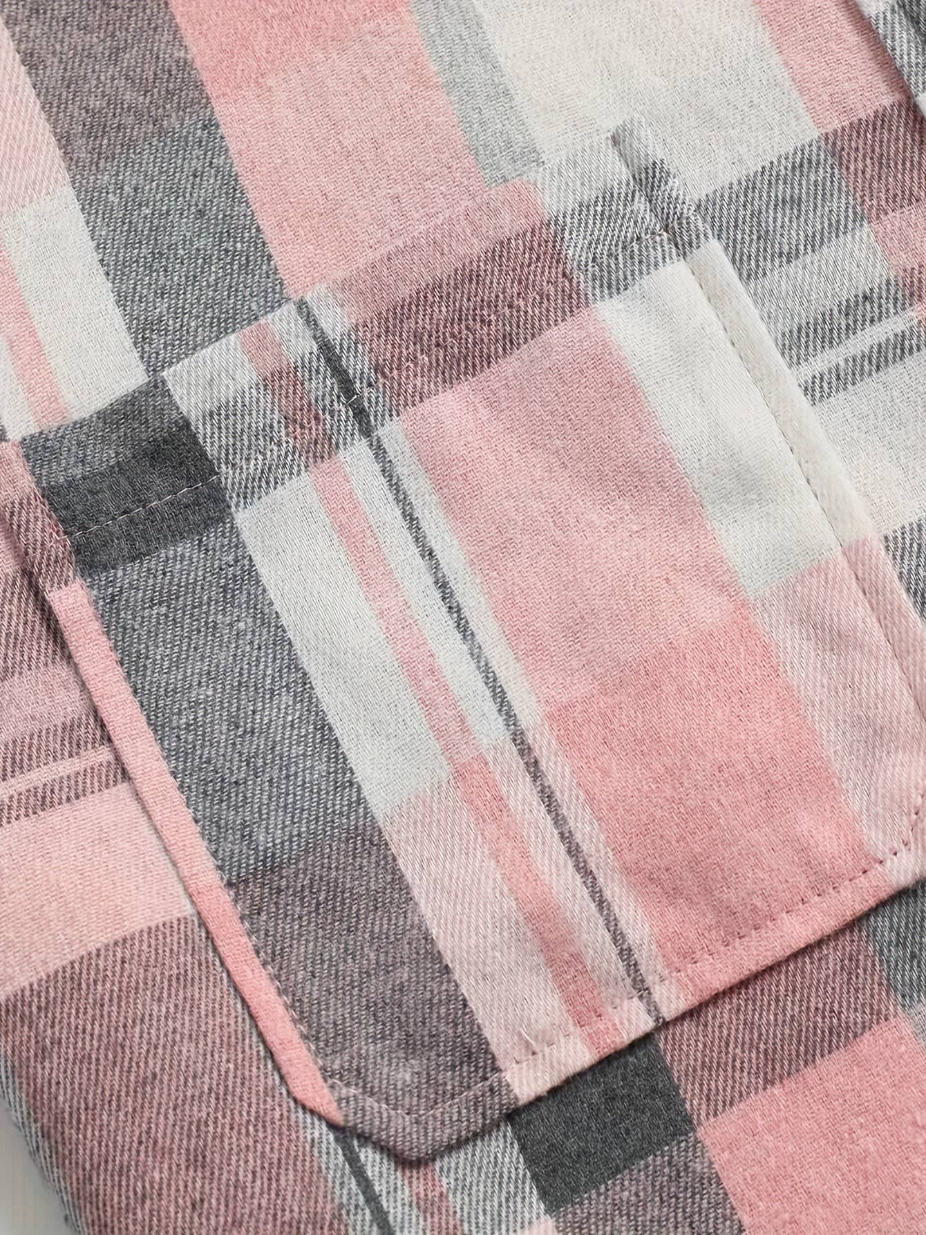 Autumn shacket plaid shirt jacket