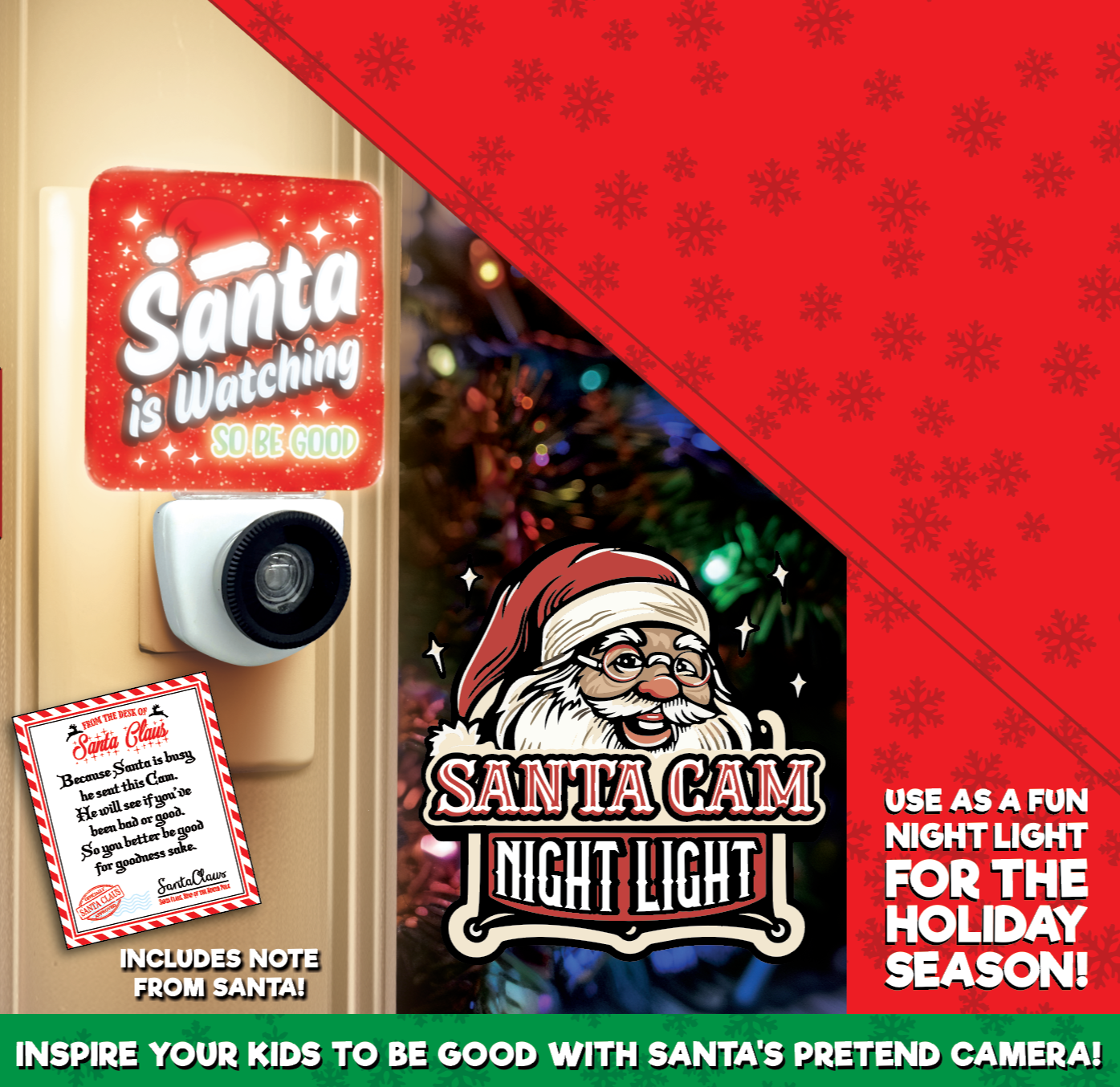 Christmas Santa Cam Night Light AC Wall