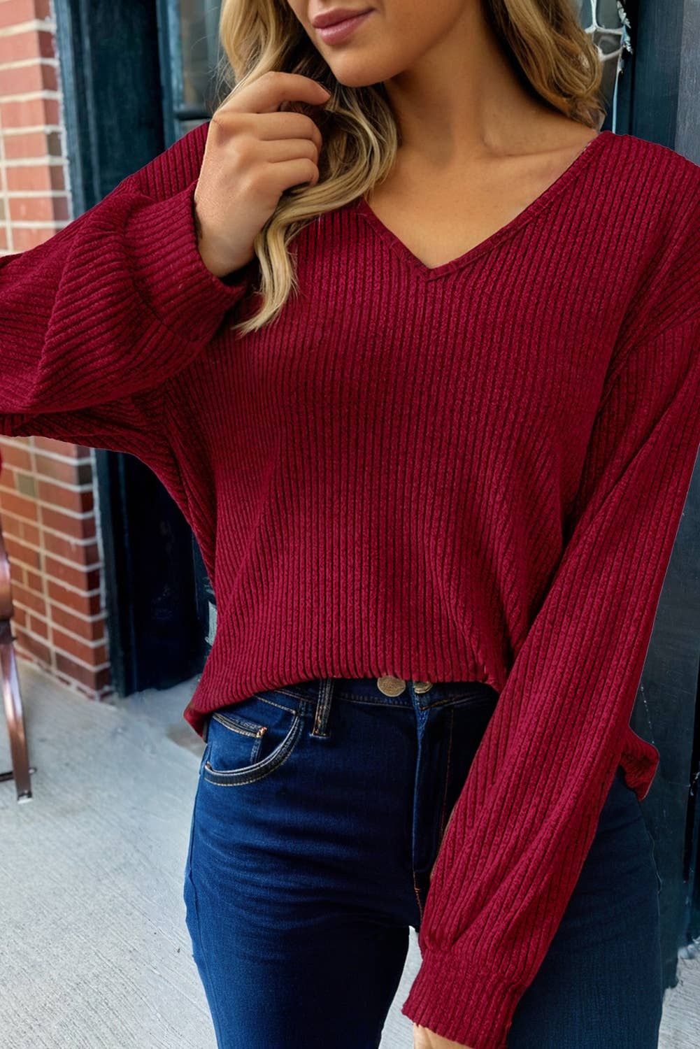 Ribbed & Ribbon Bow Back