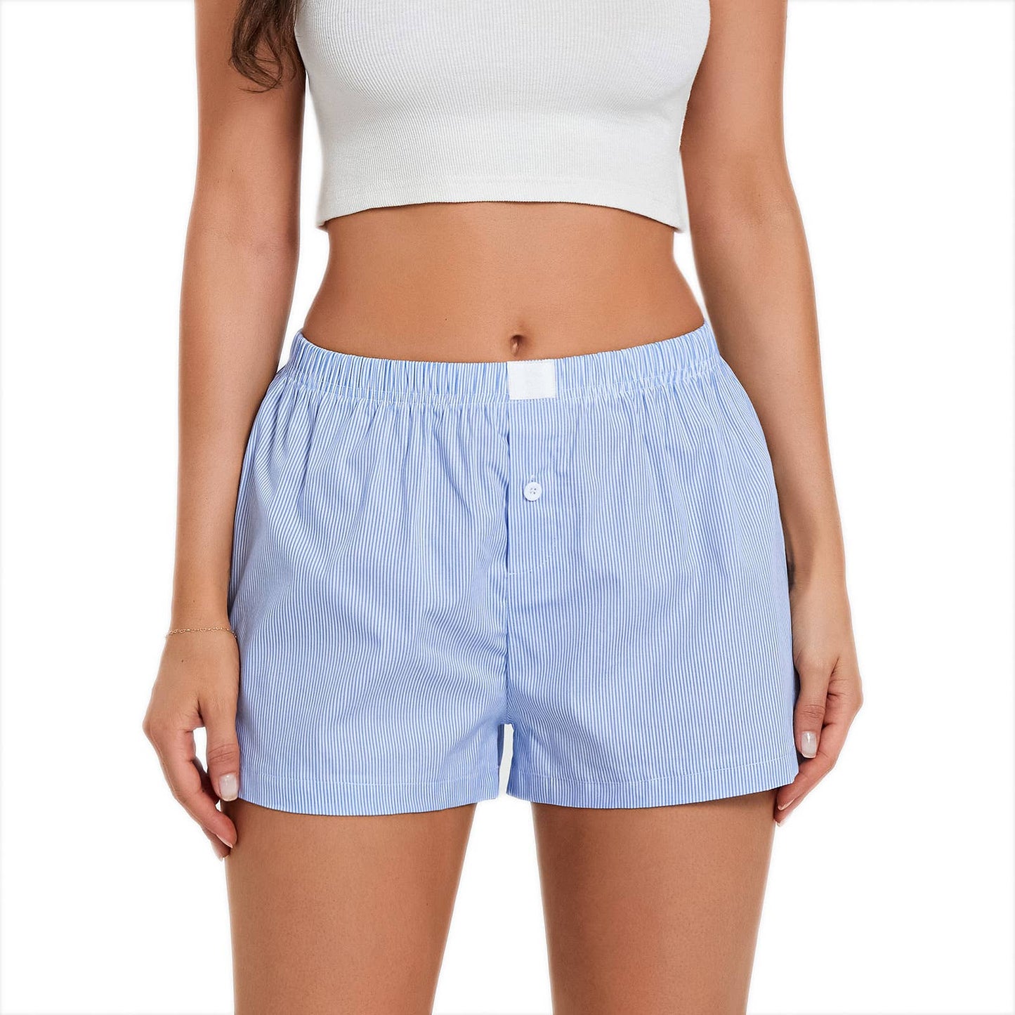Plaid High-waisted loose shorts
