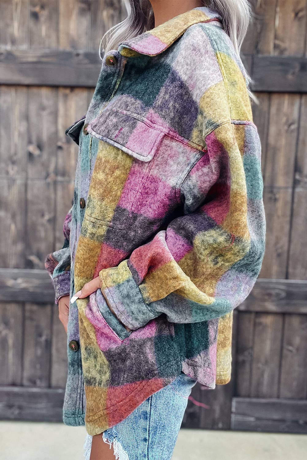 Multicolor Brushed Shacket