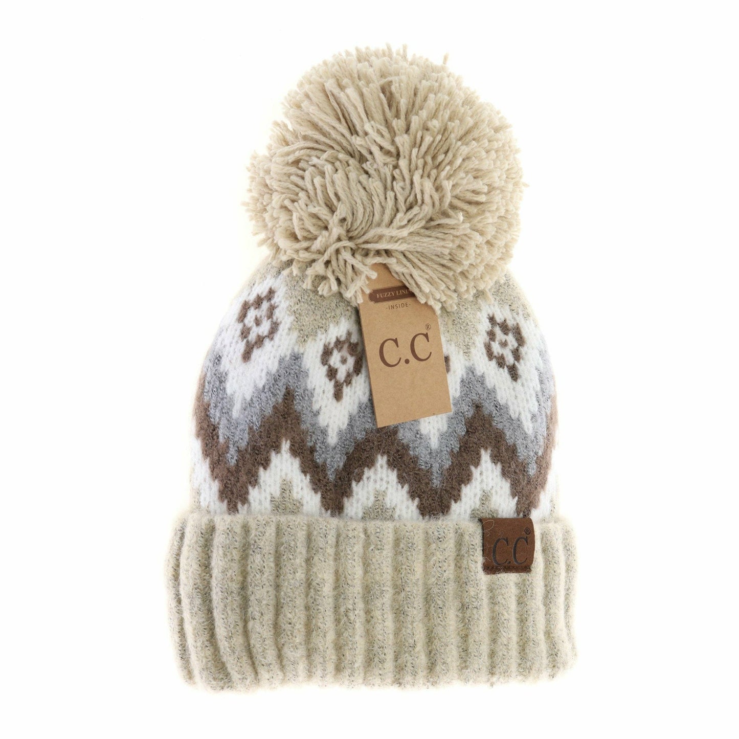 Aztec Chevron Knit Pom C.C Hat