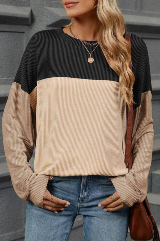 CREW NECK LONG SLEEVE TOP