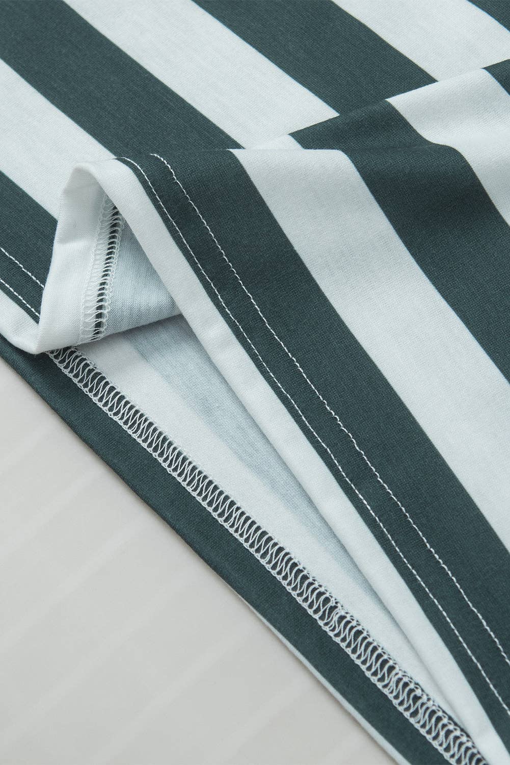 Striped V Neck Ruffle Sleeve Top