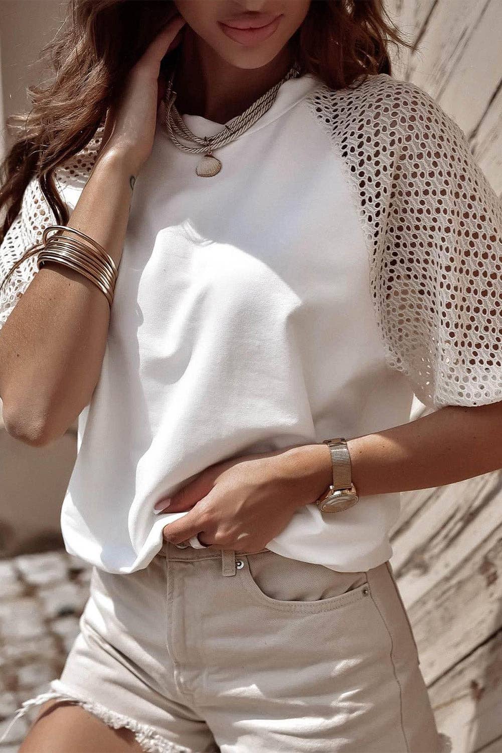 Lace Sleeve Tee