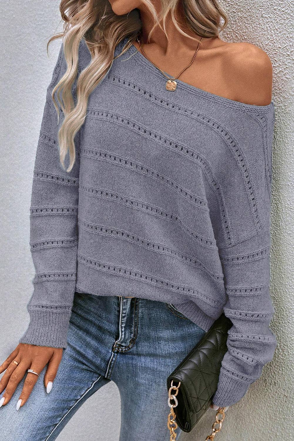 Boat Neck Knit Sweater