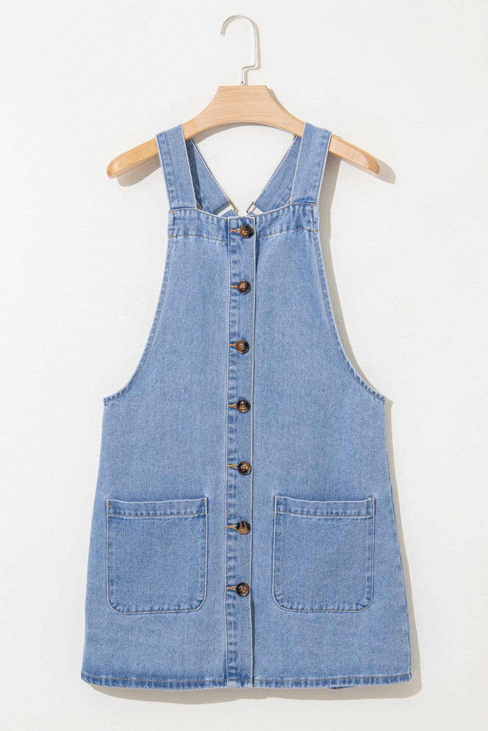 Denim Button Front Mini Dress