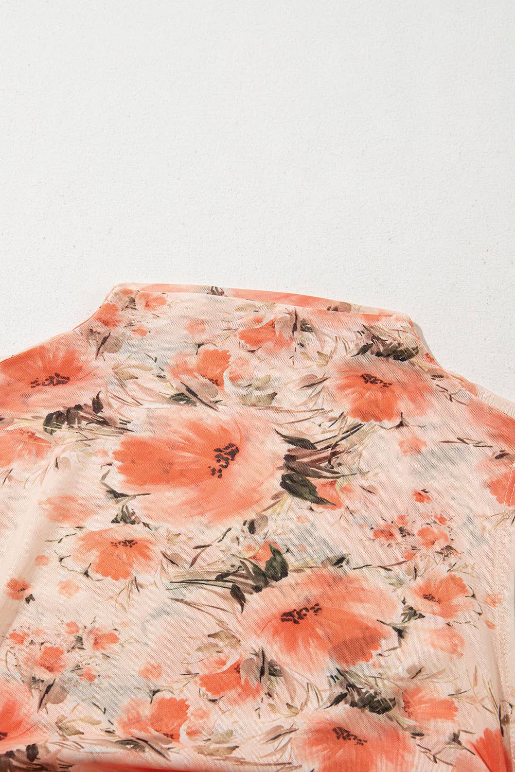 Mesh Floral Printed Slim Fit Tank Top
