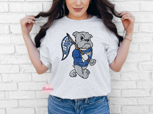 VINTAGE BULLDOG Tee in Ash Gray
