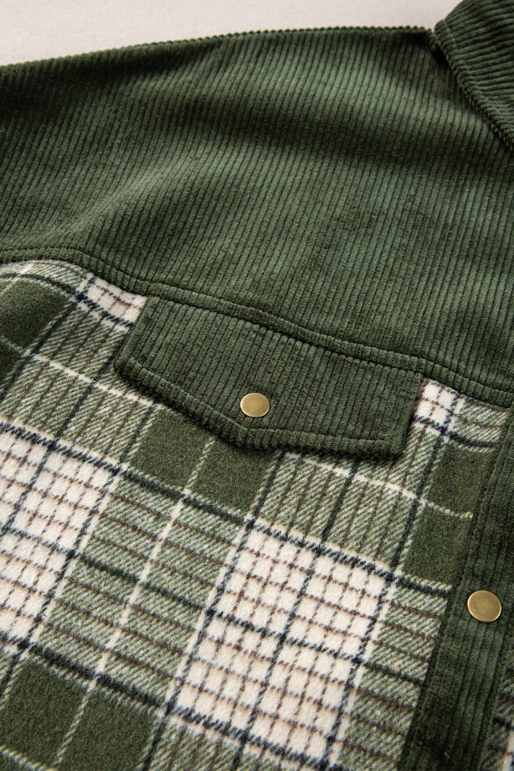 Plaid-Corduroy Coat