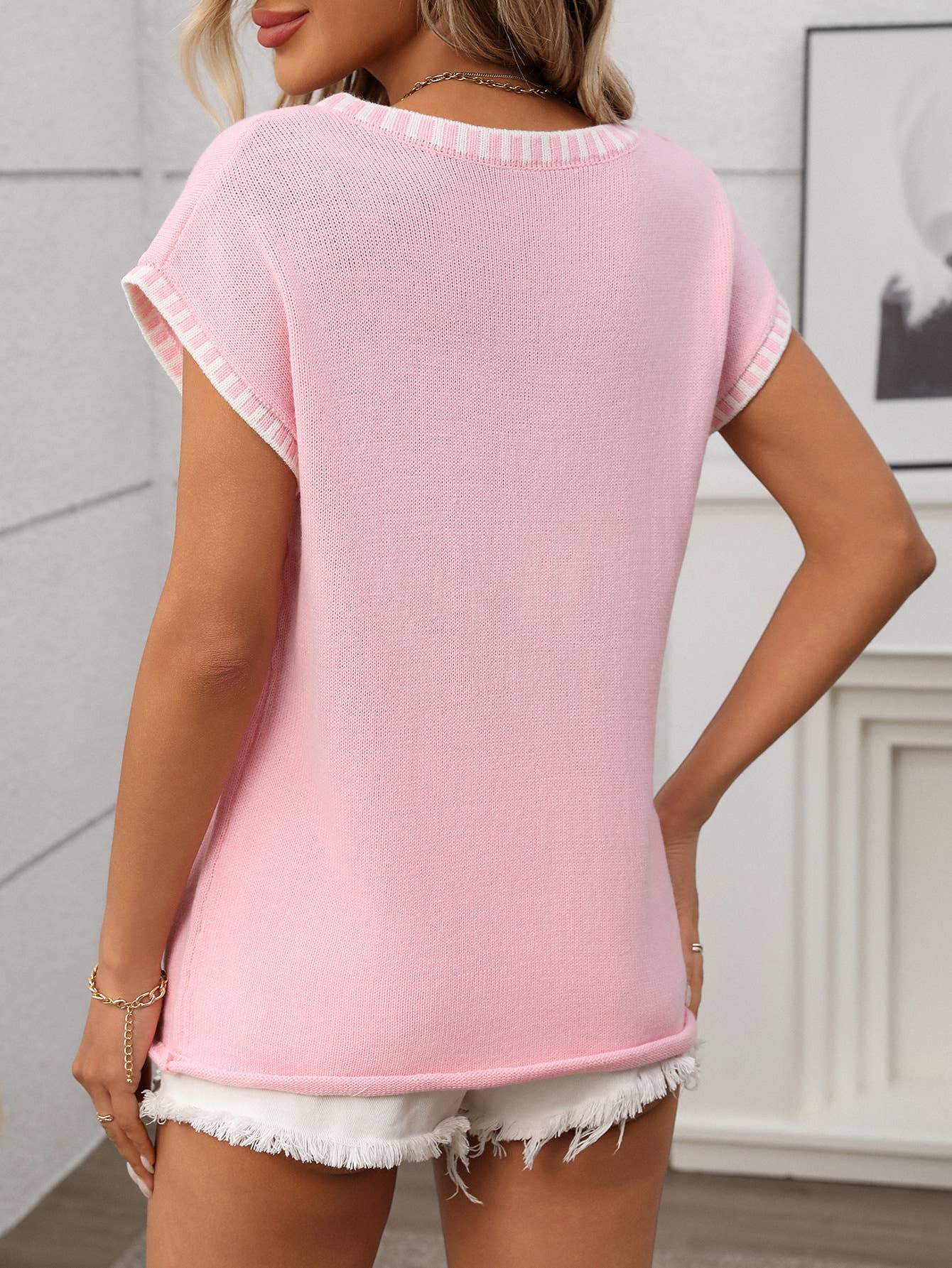 V-Neck Sleeveless Sweater