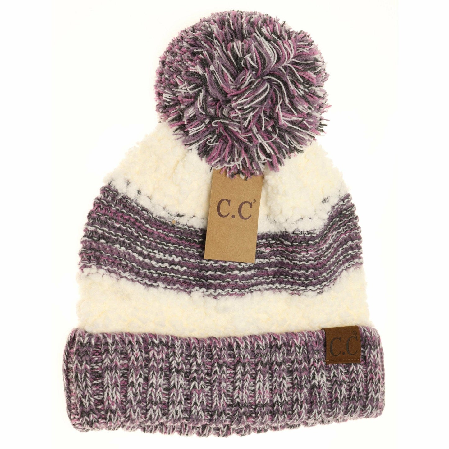 Popcorn Heathered Knit Pom Beanie