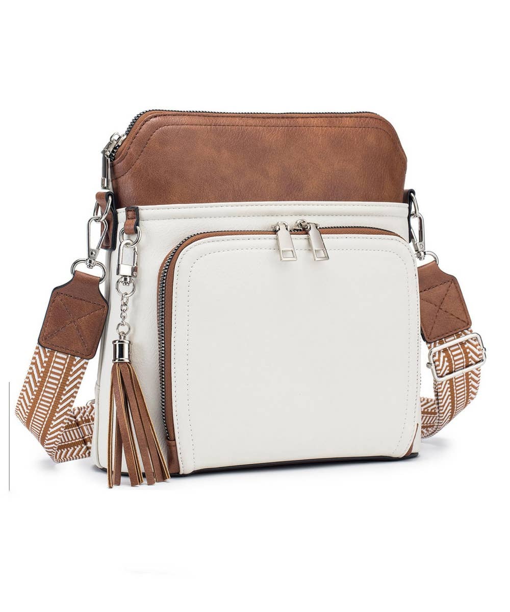 COLOR BLOCK CROSSBODY HANDBAG PURSE