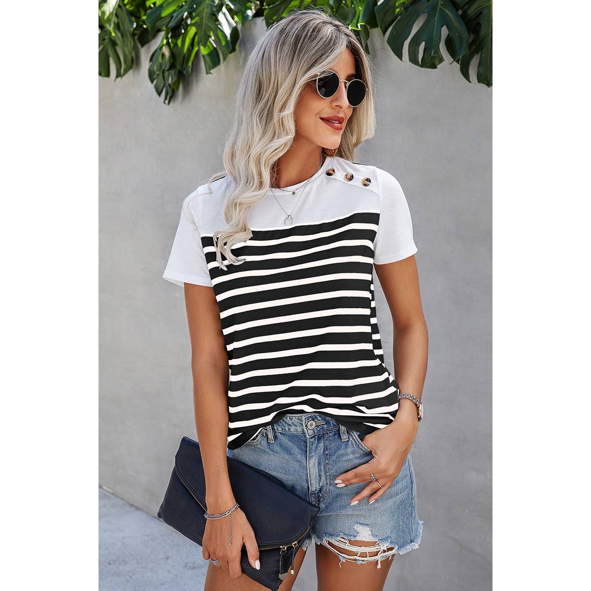 Stripe Color Block Tee