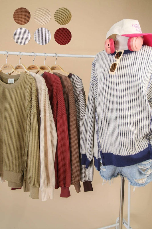 Oversized Waffle Long Sleeve