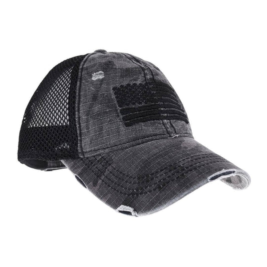 Embroidered American Flag Camo C.C Ball Cap