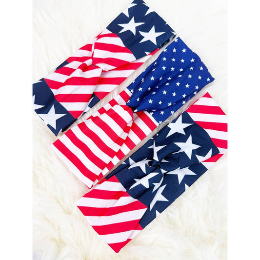 American Flag Headwrap Set