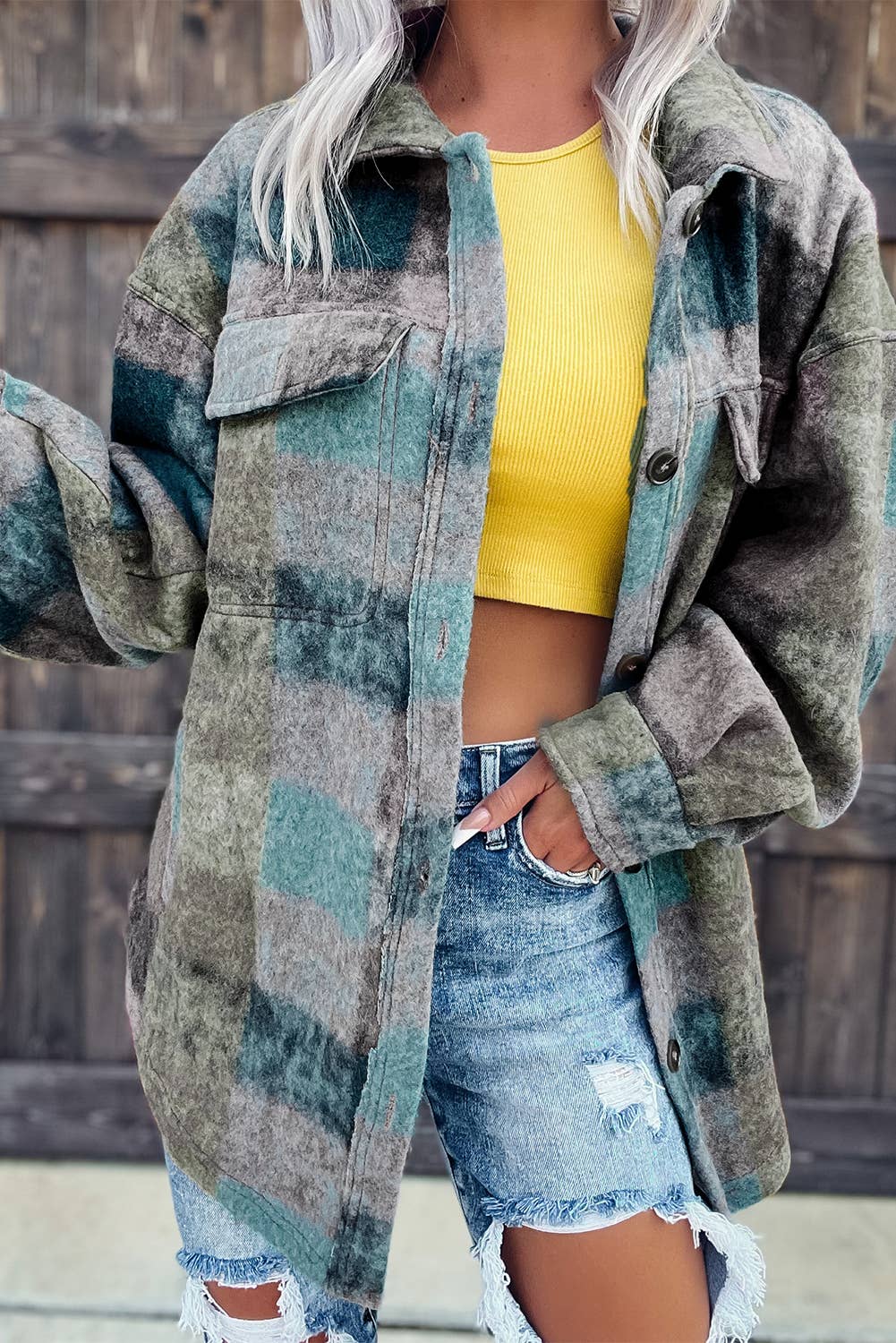 Multicolor Brushed Shacket