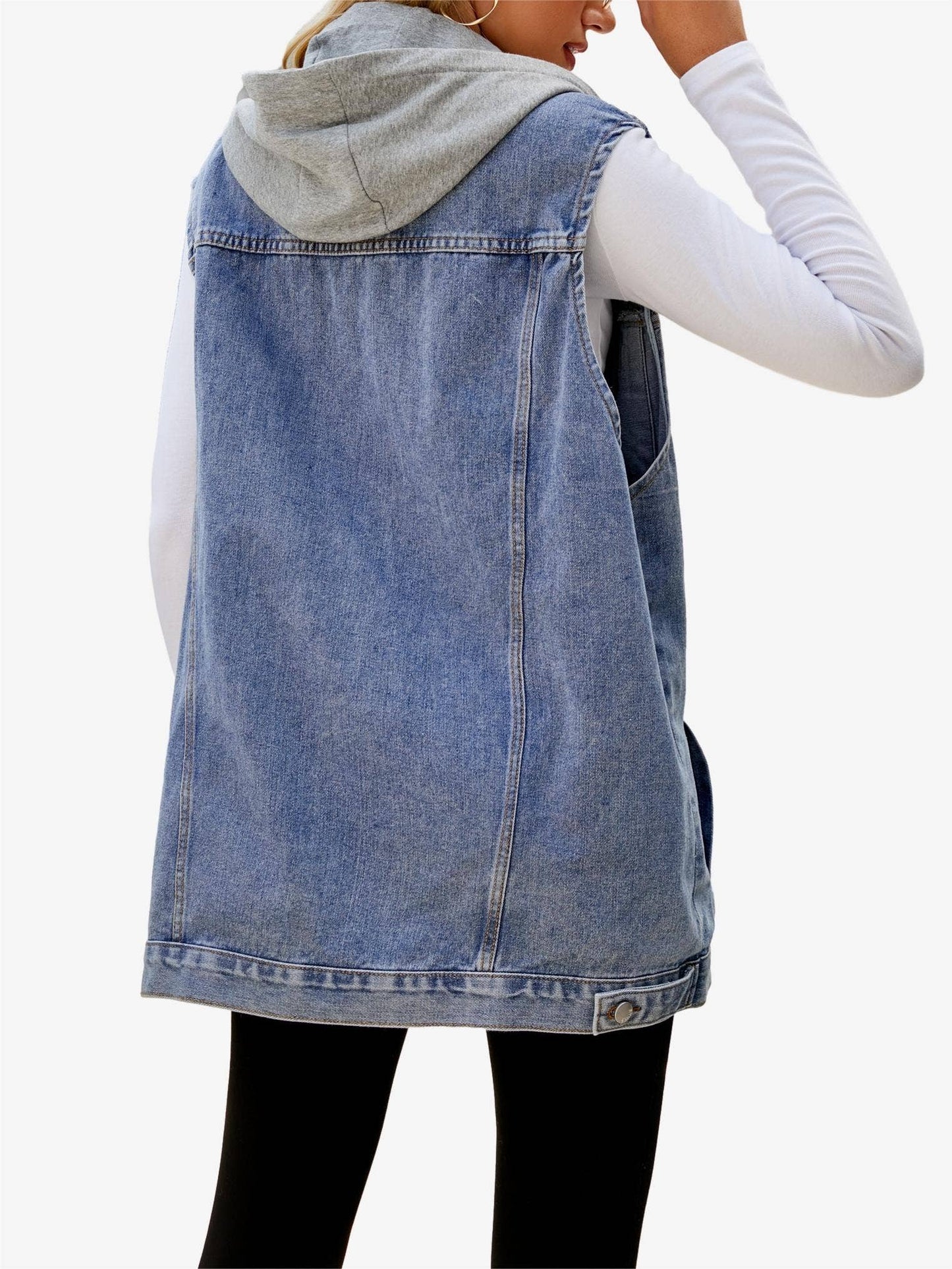 Hooded Denim Vest