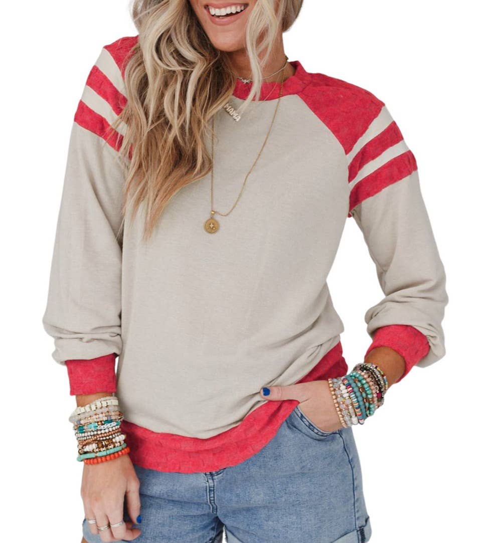 Color Block Raglan Sleeve Top