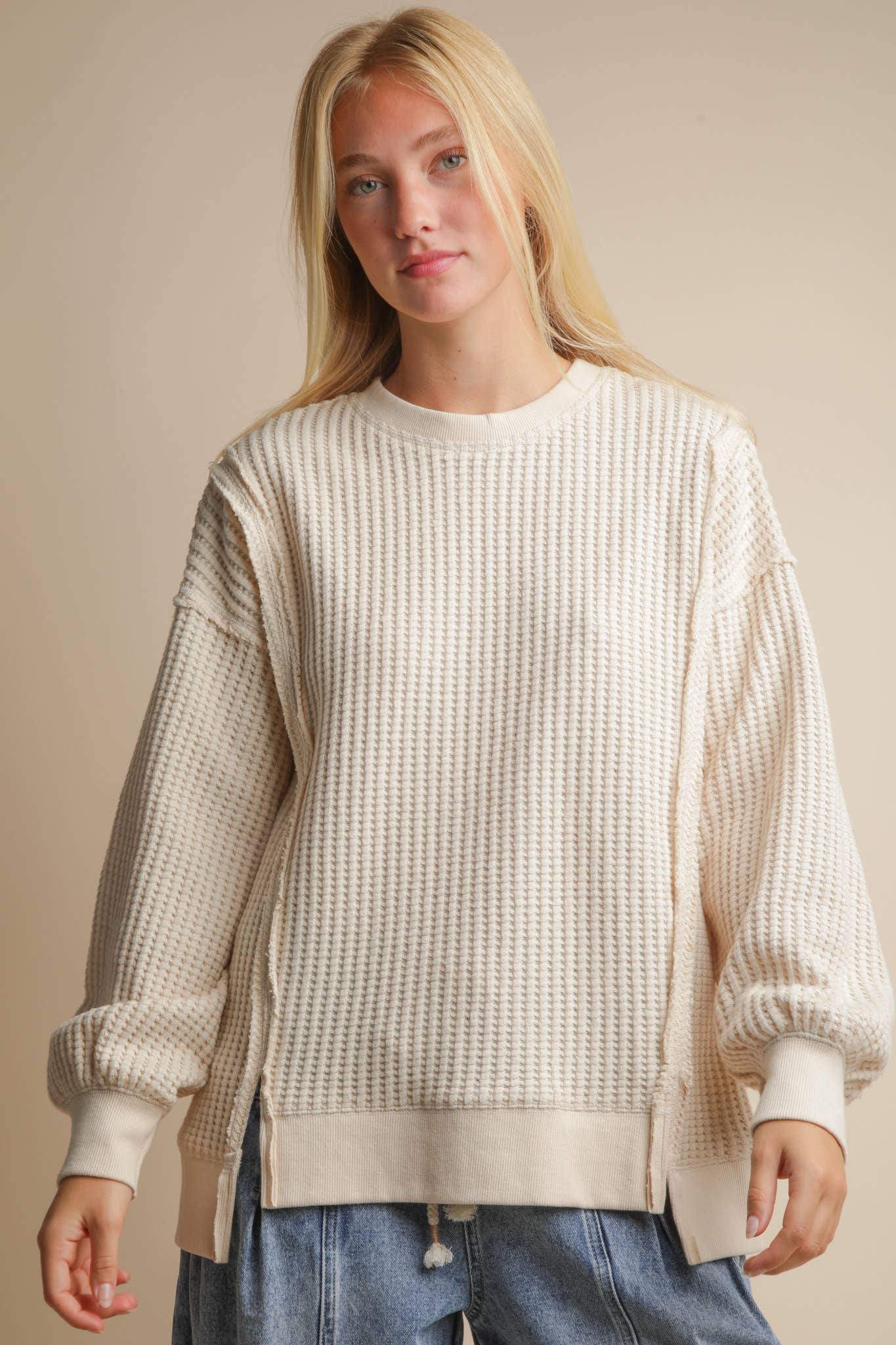 Oversized Waffle Long Sleeve
