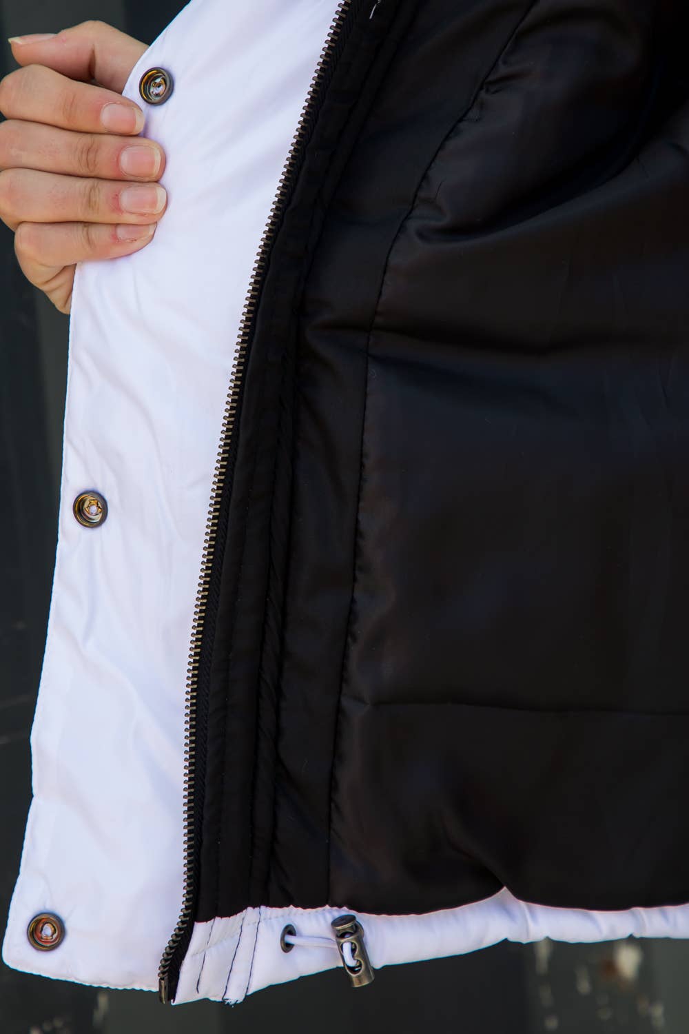 Puffer Jacket-Black and White