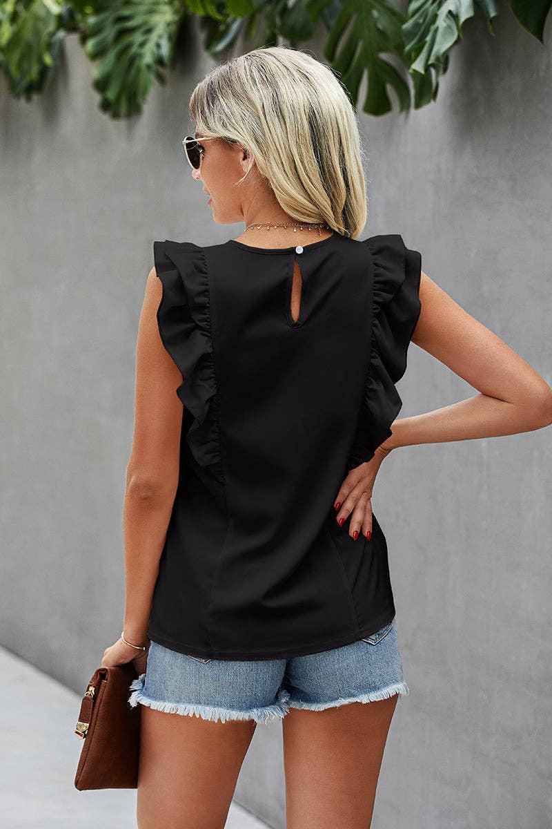 Sleeveless Ruffled Top