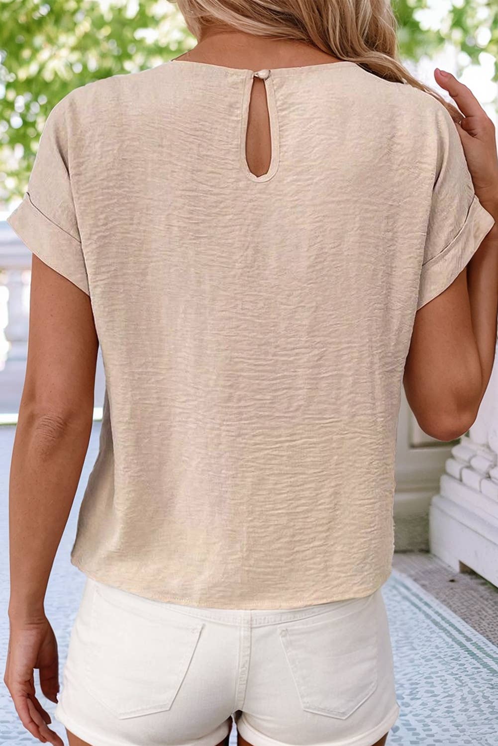 Round Neck Tie Front