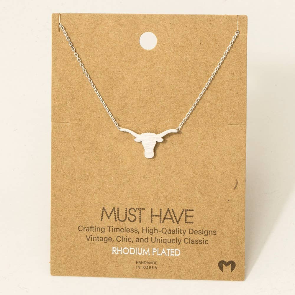 Necklace: Dainty Bull Head Pendant