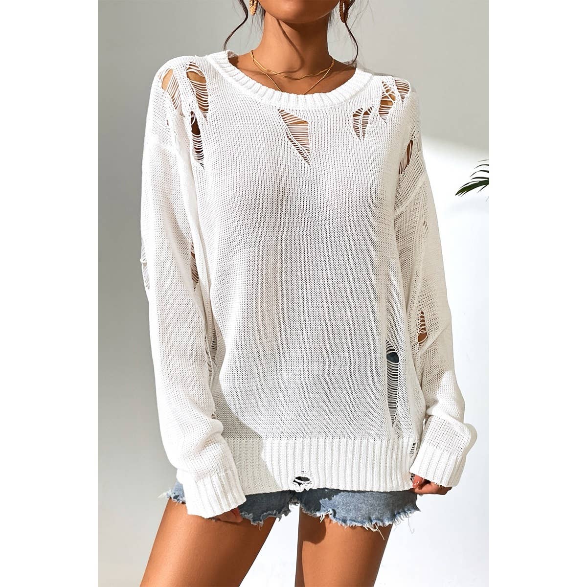 Knit Drop Shoulder Sweater