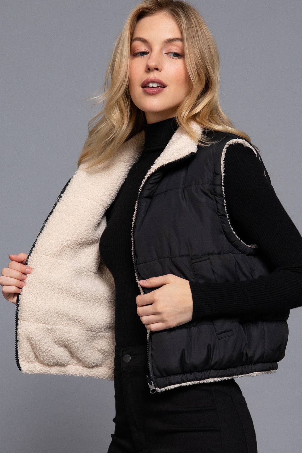 Reversible Fur Padded Vest