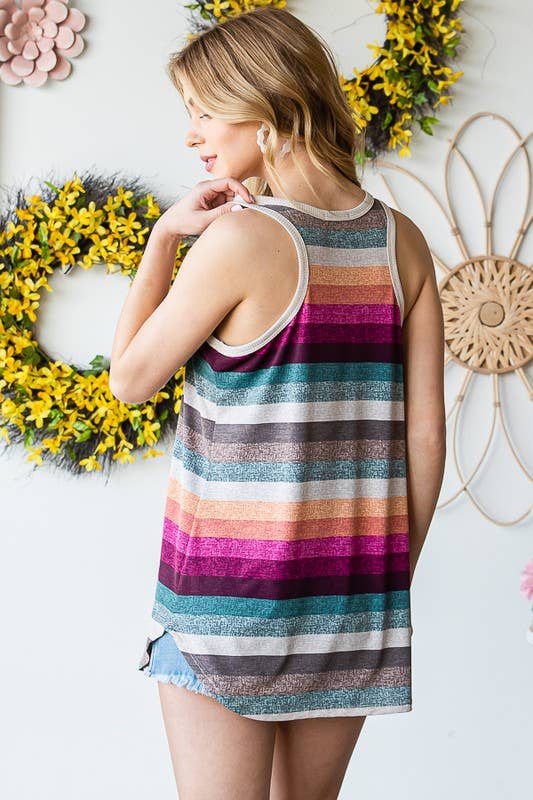 Multi Color Stripe Tank