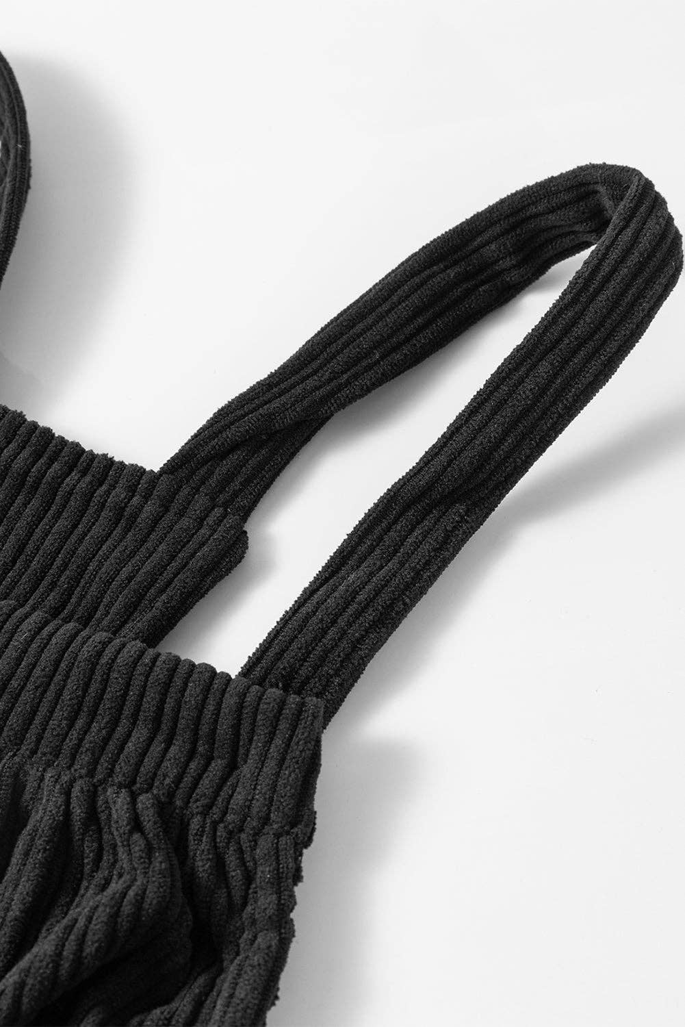 Corduroy Overall with Pockets Black