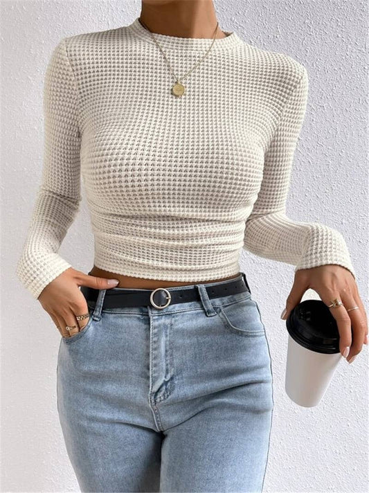 Waffle slim fit long sleeve t-shirt