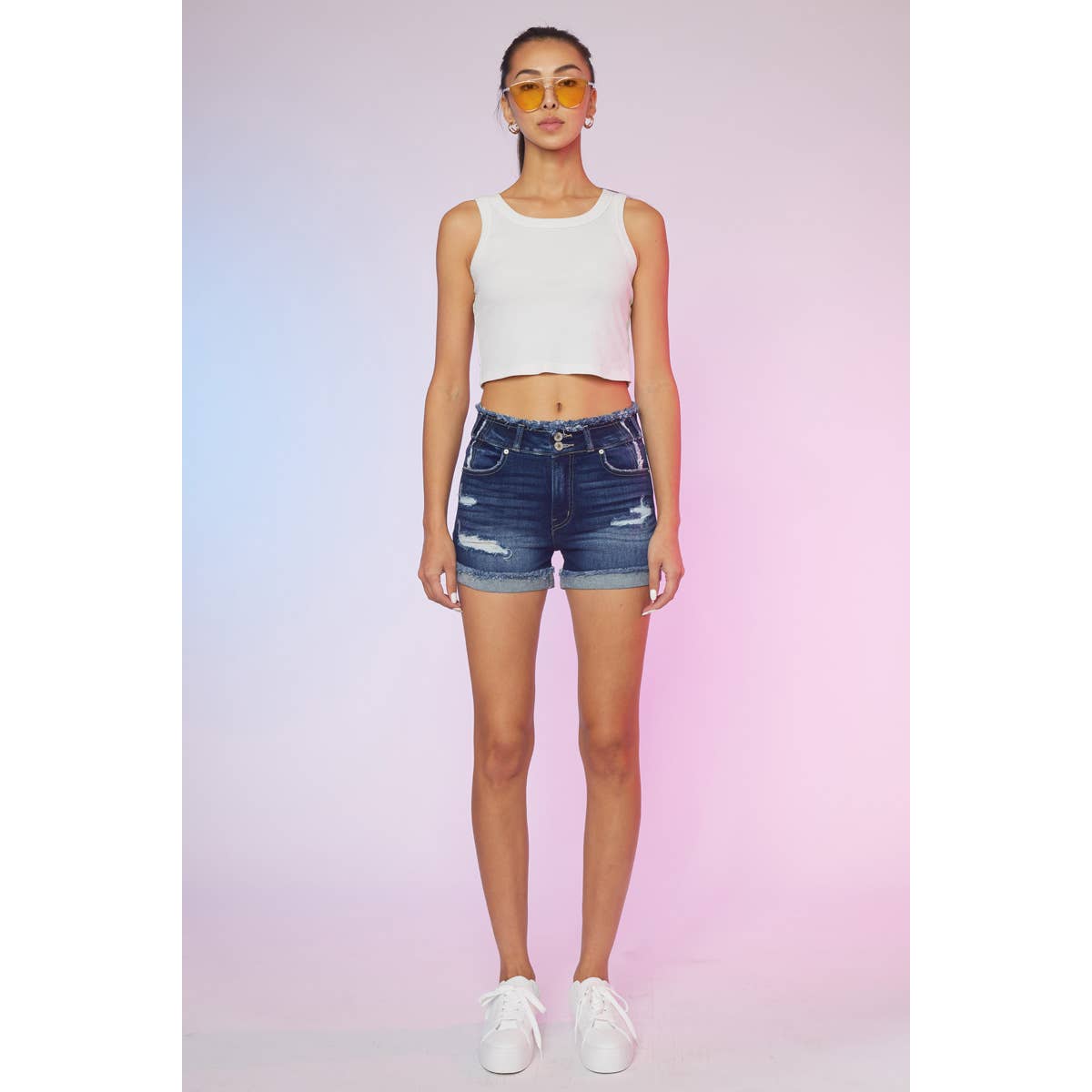 KanCan Double Button Shorts